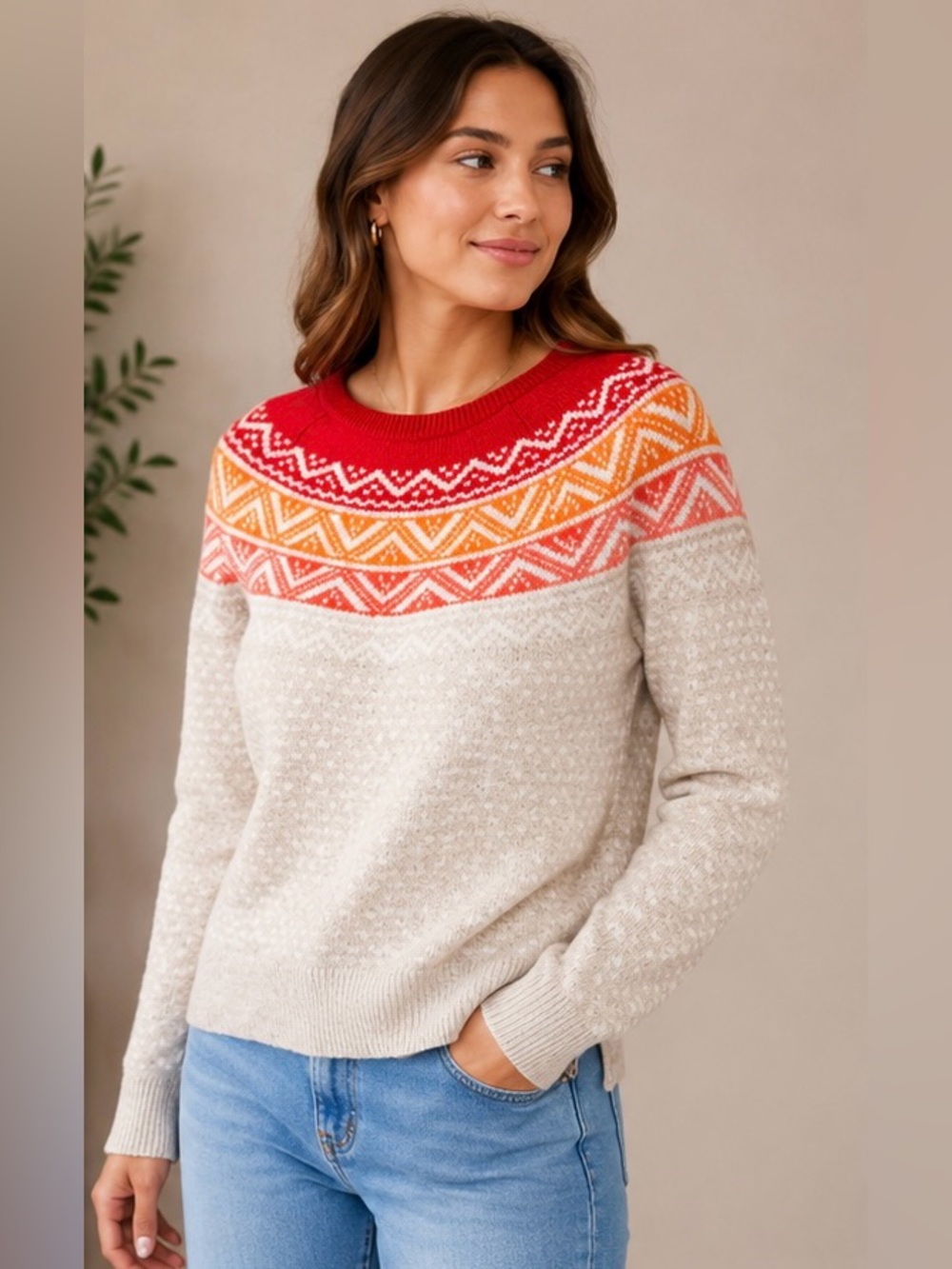 GAP Designed & Crafted Fair Isle Sweater Women’s Small Cozy Nordic Pullover